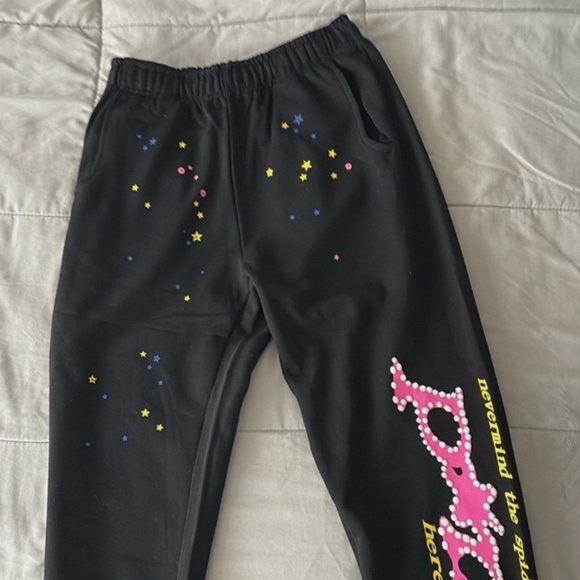 Black Sp5der Sweatpants - Picture 1 of 3